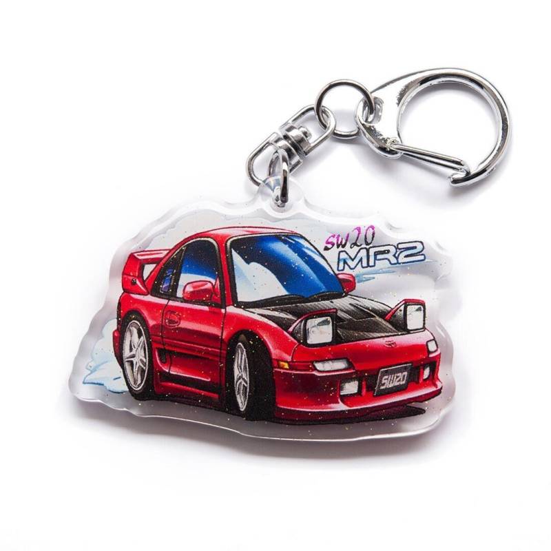 Mr-2 Mr2 Sw20 Mk2 Mark2 Gen 2 3S-Gte Rot Acryl Charme Schlüsselanhänger Doppelseitig 3.stufe Auto Anime Manga von YanimatorNayukiART