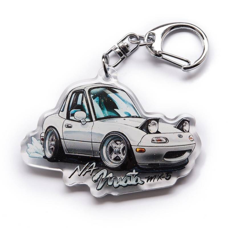 Mx-5 Mx5 Miata Eunos Roadster Na8Ce Na6Ce Weiß Acryl Anhänger Schlüsselanhänger Doppelseitig Auto Anime Manga Fanart von YanimatorNayukiART