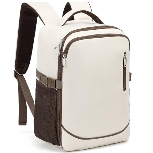 Yankony Handgepäck Rucksack 40x20x25 für Ryanair Unter Dem Sitz 20L Reiserucksack Kabinengröße Diebstahlsicherte Handgepäcktasche Wasserabweisend Handgepäck für Herren und Damen, Beige von Yankony