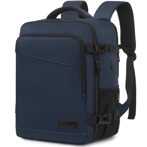 Yankony Handgepäck Rucksack 45x36x20 für Easyjet Reiserucksack für Flugzeug 15.6 Zoll Laptopfach Wasserdicht & Diebstahlsicher Schulrucksack für Herren Damen, Dunkelblau von Yankony