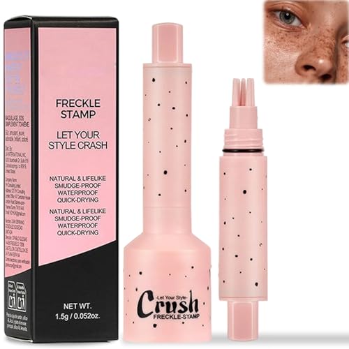 Faux Freckles Stamp, Sommersprossen Stift, Freckles Pen, Sommersprossens Stempel Wasserfest, Realistisches natürliches Sommersprossen mit Spezialschwamm für alle Hauttöne (Tief) von Yanlin