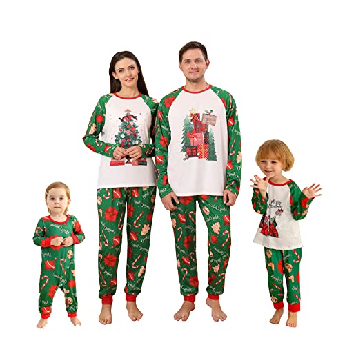 Weihnachtspyjama Familie Set Paare Passende Weihnachtspyjama Weihnachten Familie Schlafanzug Outfitpassender Christmas Hausanzug Pyjama Set Nachtwäsche Hausanzug für Männer Frauen Jungen Mädchen Baby von Yanmucy