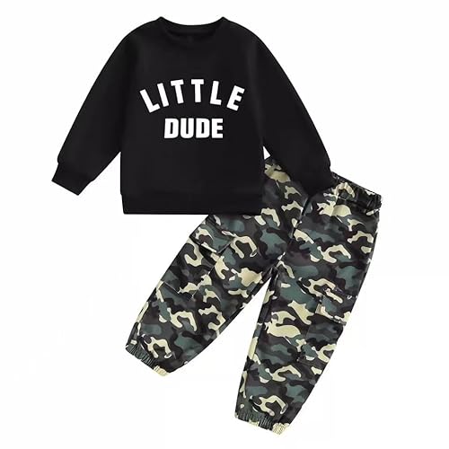 Yanmucy Kleinkind Baby Junge Kleidung Outfits Baumwolle lustig Brief gedruckt Pullover Sweatshirt Tops Cargo Hose Set Junge Casual Trainingsanzug Top Hosen Frühling Herbst Kleidung Set von Yanmucy