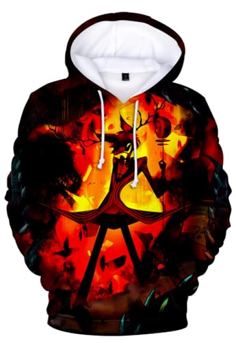 Hazbin Alastor Hoodies Winkel Staub 3D Prints Kapuzen Sweatshirt Langarm Streetwear Pullover Frauen Männer (Mehrfarbig 10, Large) von Yanny