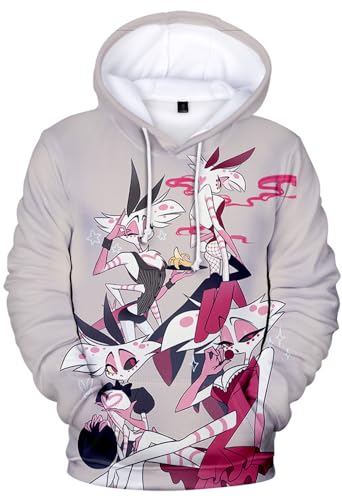 Hazbin Alastor Hoodies Winkel Staub 3D Prints Kapuzen Sweatshirt Langarm Streetwear Pullover Frauen Männer (Mehrfarbig 4, Medium) von Yanny