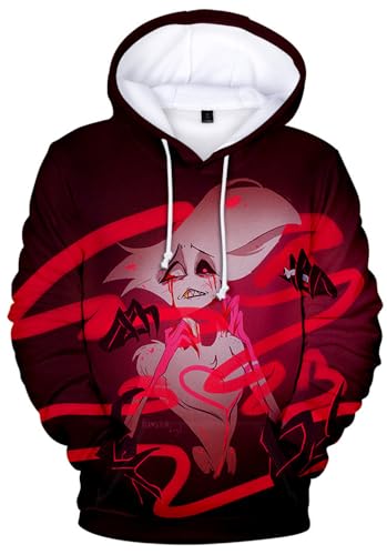 Hazbin Alastor Hoodies Winkel Staub 3D Prints Kapuzen Sweatshirt Langarm Streetwear Pullover Frauen Männer (Mehrfarbig 7, Medium) von Yanny