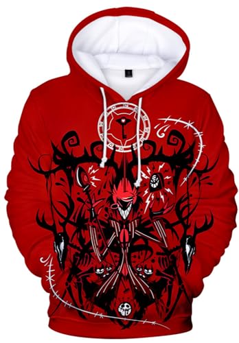 Hazbin Alastor Hoodies Winkel Staub 3D Prints Kapuzen Sweatshirt Langarm Streetwear Pullover Frauen Männer (Mehrfarbig 9, Large) von Yanny