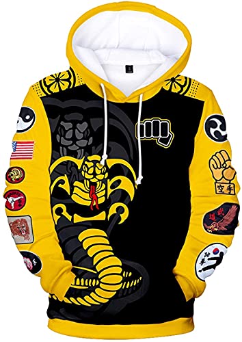 Kinder Karate Dojo Cosplay Hoodie Kid 3D Print Kostüm Sweatshirt Kapuzenpullover Sweater Jacke Mantel für Jungen (11-12 Jahre, Stil 3) von Yanny