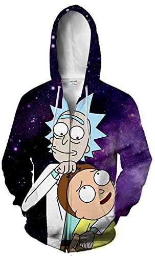 Morty Jacke Mantel Rick Sanchez Cosplay Sweatshirts Zip-Up Hoodie für Herren und Damen (4XL, Stil 07) von Yanny