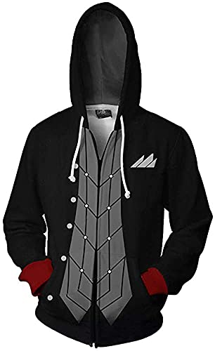 Unisex Persona 5 Hoodie Anime Akira Kurusu Cosplay Kostüm Game Sweatshirt Lange Ärmel Casual Tops Kapuzenpullover Sweater (Schwarz 2, x_l) von Yanny