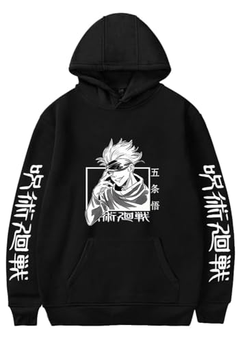 Yanny Fushiguro Megumi Hoodie Gojo Satoru Kostüm AnimeInumaki Toge Kapuzenpullover Itadori Yuji Pullover Sweatshirt (DE/NL/SE/PL, Alphanumerisch, XL, Regular, Regular, Black 1) von Yanny