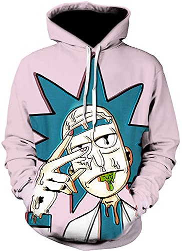 Yanny Herren Damen Rick Hoodies Anime Morty Pullover 3D Sweatshirt Casual Kapuzenpullover Jacke (3XL, Stil 05) von Yanny