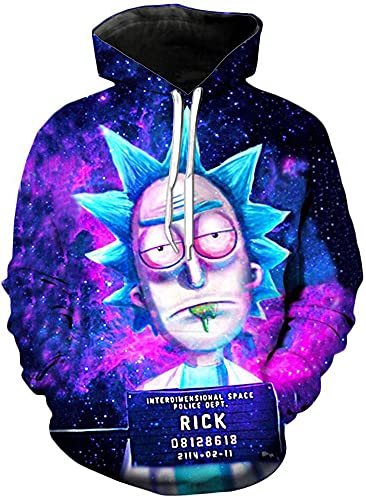 Yanny Herren Damen Rick Hoodies Anime Morty Pullover 3D Sweatshirt Casual Kapuzenpullover Jacke (4XL, Stil 08) von Yanny