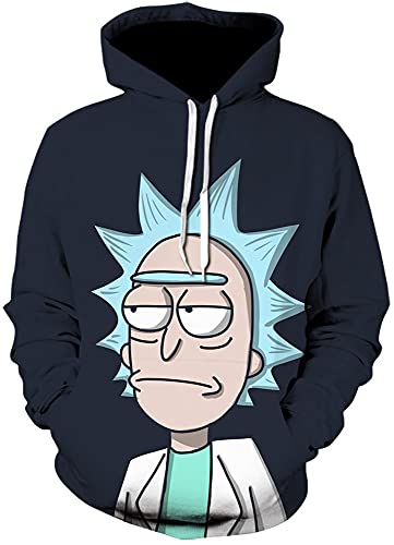 Yanny Herren Damen Rick Hoodies Anime Morty Pullover 3D Sweatshirt Casual Kapuzenpullover Jacke (S, Stil 09) von Yanny