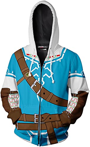 Yanny Herren Hoodie Kapuzenjacke Spiel Crest Jacke Sweatshirt 3D Zip Cardigan Sportjacke Cosplay Sweatshirt (XS, Stil 8) von Yanny