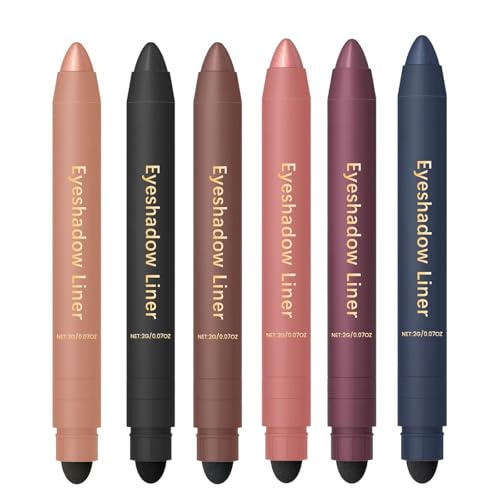 2-in-1 Shadow Liner Eyeliner & Eyeshadow Stick, Inelaborate Eye Shadow, Smudge-Proof Wear, Waterproof, Long-Lasting, Gentle & Smooth Application (Mixed-6Pcs) von Yanobia