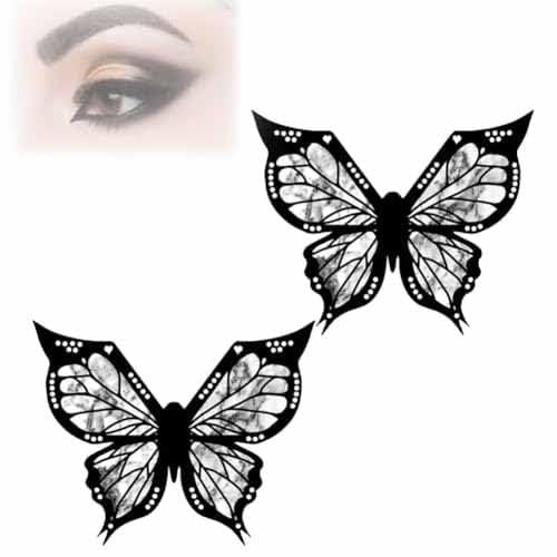 Butterfly Eyeliner Stencil, Butterfly Eyeliner Stamp, Eyeliner Stencils for Eyes Wing, Reusable and Flexible Eyeliner Stamp Tool for Winged Look (2Pcs) von Yanobia