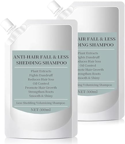 Hair Fall & Less Shedding Shampoo, Volumizing Shampoo with Biotin & Promotes Hair Growth, Oil Control & Scalp Nourishment, Strengthens Roots & Oil Scalp Nourishment for Women Men, 300ml (2Pcs) von Yanobia