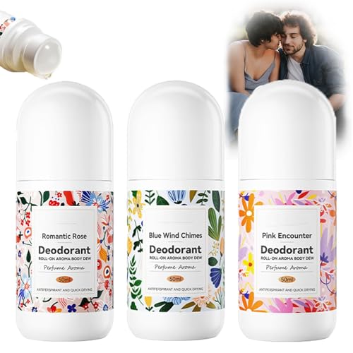 Romanscent Pheromones Roller-Roll On Body Perfume Deodorant, Romantic Rose Long-Lasting Fragrance, for Men and Women (3Pcs) von Yanobia