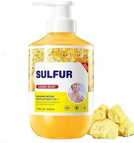 Sulfur Body Wash, Cleaning Repair Multi-Action Cleanser and Shower Gel 3-in-1, Clear & Moisturizes Skin, Clean Refreshing Soothes Gentle Daily Body Clean for Women and Men (1) von Yanobia