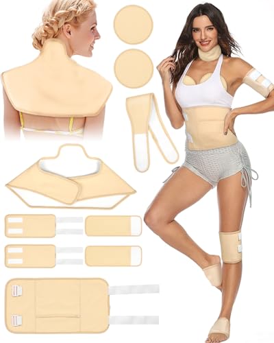 9PCS Castor Oil Pack Wrap Kit, Rizinusöl Packung Wiederverwendbare Organic Pack mit Verstellbaren Riemen für Hals Schulter Brust Taille Knie und Füße, Rizinusölpackung für Frauen (Ohne Rizinusöl) 9PCS Castor Oil Pack Wrap Kit, Rizinusöl Packung Wiederverwendbare Organic Pack mit Verstellbaren Riemen für Hals Schulter Brust Taille Knie und Füße, Rizinusölpackung für Frauen (Ohne Rizinusöl) von Yansoo