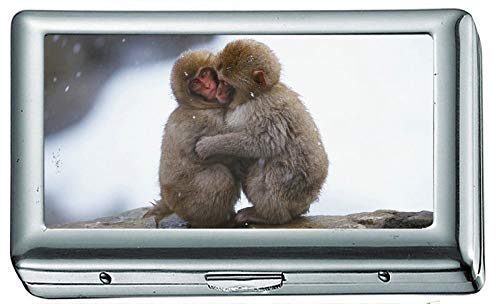 Affen umarmen Heizung im kalten Winter Zigarettenetui / -schachtel, Kreditkartenetui für Frauen, Männer von Yanteng