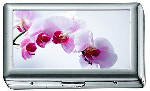 Blume Natur Orchidee Pflanze 820 Zigarettenetui / -schachtel Visitenkartenetui Edelstahletui Silber Metall Brieftasche Schutz von Yanteng