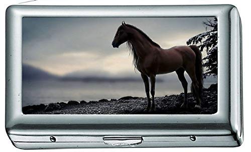 Hirsch niedlich Zigarettenetui/Box Visitenkartenetui Edelstahlgehäuse Silber Metall Geldbörse Schutz von YENDOSTEEN