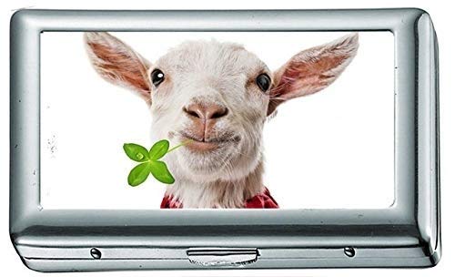 Humor Funny Sheep Zigarettenetui / -schachtel Visitenkartenetui Edelstahlgehäuse Silber Metall Geldbörsenschutz von YENDOSTEEN