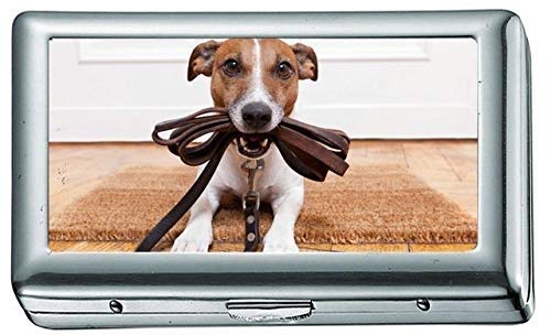 Hunde Jack Russell Terrier Tiere Zigarettenetui / -schachtel Visitenkartenetui Edelstahlgehäuse Silber Metall Geldbörsenschutz von Yanteng