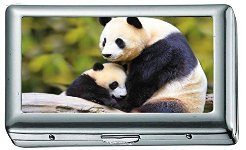 Natur Tier Vogel National Geographic Panda Zigarettenetui / -schachtel Visitenkartenetui Edelstahlgehäuse Silber Metall Brieftasche Schutz von Yanteng