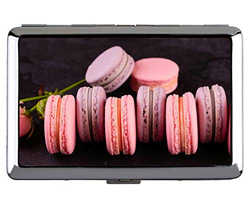 Silber Edelstahl Zigarettenetui, Süßigkeiten, Stillleben, Macaron Edelstahl-Kartenhalter von Yanteng