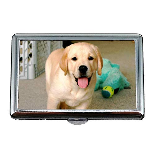 Stahl Zigarettenetui Metall Box, Bunte Hunde Labrador Hund hd, Kredit Visitenkartenhalter Fall Aufbewahrungsbox von Yanteng