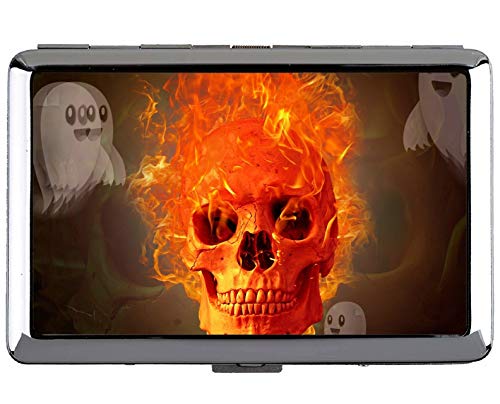 Yanteng Silber Edelstahl Zigarettenetui, Gefahr Geist Angst abstrakt Name Card Holder von YENDOSTEEN