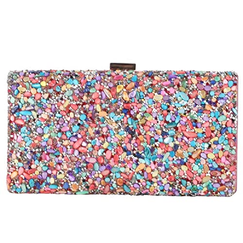 Yanyan Damen-Clutch, bunte Abendtasche, Satin, Party, Clutch, Crossbody-Kette, Schultertasche mit Steineinlage, für Hochzeitsfeier, farbe Yanyan Damen-Clutch, bunte Abendtasche, Satin, Party, Clutch, Crossbody-Kette, Schultertasche mit Steineinlage, für Hochzeitsfeier, farbe von Yanyan