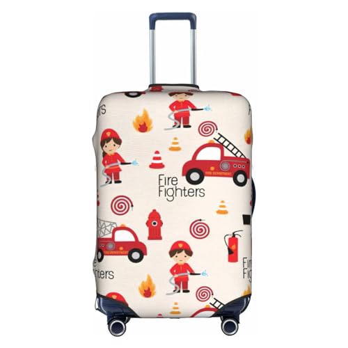 Yanyu Little Boys and Girls in FireFighters Print Universal Suitcase Cover Elastic Washable Travel Luggage Protector Adult Luggage, Weiss/opulenter Garten, Medium von Yanyu