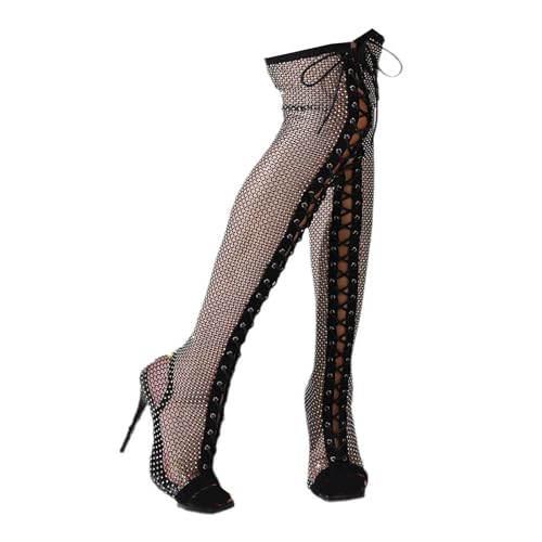 YaoFafa2178 Damen Fischernetz Offene Zehe Nachtclub Party High Heel Schuhe Personalisierte Riemen Schlanke Absatz Stiefel Sandalen,Black,US5.5 EU36 YaoFafa2178 Damen Fischernetz Offene Zehe Nachtclub Party High Heel Schuhe Personalisierte Riemen Schlanke Absatz Stiefel Sandalen,Black,US5.5 EU36 von YaoFafa2178