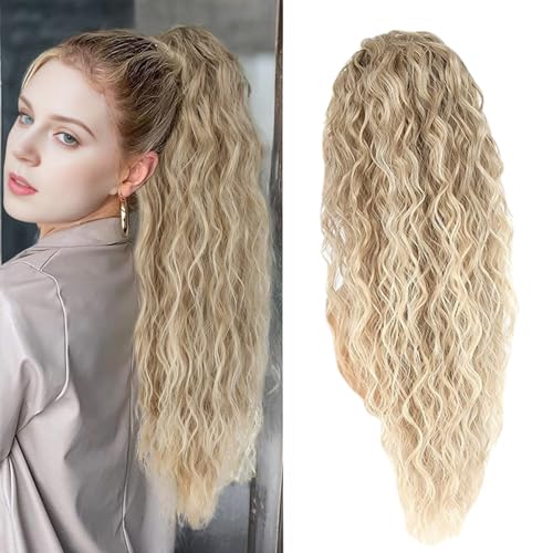 Drawschnell -Pferdeschwanz, 26 Zoll lang lebensechter blonde Pferdeschwanzverlängerung, synthetische lockige, wellige Pferdeschwanzverlängerung, Clip in Hair Ponytail Extension für Frauen, Draw Strin Drawschnell -Pferdeschwanz, 26 Zoll lang lebensechter blonde Pferdeschwanzverlängerung, synthetische lockige, wellige Pferdeschwanzverlängerung, Clip in Hair Ponytail Extension für Frauen, Draw Strin von Yaoliucp
