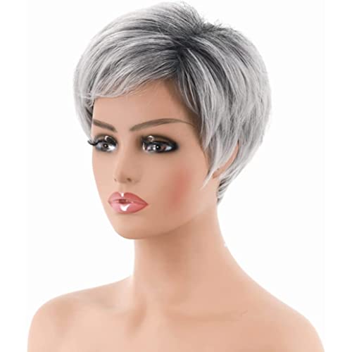 Graue Perücken für Frauen, Temperament, schräge Pony, Textur, kurzes Haar, schwarzes Verlauf von Silber, Frauen mittleren Alters und älteren Frauen, natürliches Haar für den täglichen Gebrauch, geeig Graue Perücken für Frauen, Temperament, schräge Pony, Textur, kurzes Haar, schwarzes Verlauf von Silber, Frauen mittleren Alters und älteren Frauen, natürliches Haar für den täglichen Gebrauch, geeig von Yaoliucp