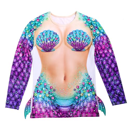 Halloween Mermaid T-Shirt Mermaid T-Shirt mit Langarm Frauen Halloween Carnival Meerjungfrau Ozean T-Shirt Halloween Kostüm Lustige Meerjungfrau Halloween Cosplay, Mermaid T-Shirt Sea Shirt Halloween Mermaid T-Shirt Mermaid T-Shirt mit Langarm Frauen Halloween Carnival Meerjungfrau Ozean T-Shirt Halloween Kostüm Lustige Meerjungfrau Halloween Cosplay, Mermaid T-Shirt Sea Shirt von Yaoliucp