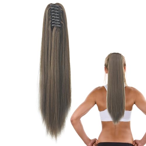 Klauenclip Ponytail Extension Synthetic 22inch Langer gerader falscher Pferdeschwanz für Frauen farblich maßgeschneiderte hitzebeständige Haarverlängerungen, Stil 1, Klauenclip Ponytail -Erweiterung Klauenclip Ponytail Extension Synthetic 22inch Langer gerader falscher Pferdeschwanz für Frauen farblich maßgeschneiderte hitzebeständige Haarverlängerungen, Stil 1, Klauenclip Ponytail -Erweiterung von Yaoliucp