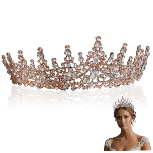 Tiaras und Kronen für Frauen, Roségoldkrone mit funkelnem Strass, Legierprinzessinkronstirnband, Diademe für Frauen Hochzeit Braut Tiaras und Kronen für Frauen, Roségoldkrone mit funkelnem Strass, Legierprinzessinkronstirnband, Diademe für Frauen Hochzeit Braut von Yaoliucp