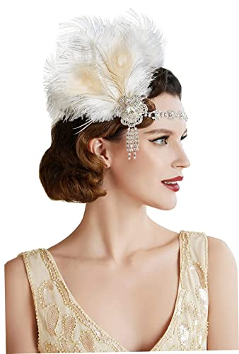 Vintage 1920er Flapper -Stirnband brüllte 20er Jahre Tolles Kopfstück mit Pfauen 1920er Flapper Hair Accessoires Haarpflege Vintage 1920er Flapper -Stirnband brüllte 20er Jahre Tolles Kopfstück mit Pfauen 1920er Flapper Hair Accessoires Haarpflege von Yaoliucp
