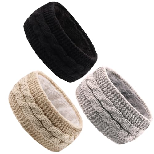 Winterstirnband 3pcs Elastiziert warm warmes Fleece-Stirnband breit gestrickte Stirnbänder für Frauen mit Mehrzweckstirnbändern zum Skifahren, Snowboarden, Radfahren, Winterstirnband Winterstirnband 3pcs Elastiziert warm warmes Fleece-Stirnband breit gestrickte Stirnbänder für Frauen mit Mehrzweckstirnbändern zum Skifahren, Snowboarden, Radfahren, Winterstirnband von Yaoliucp