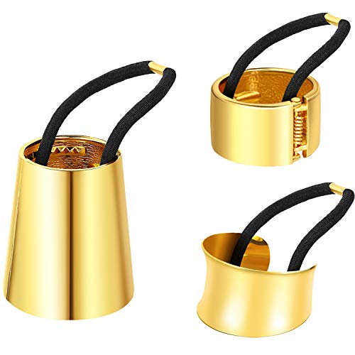 3 Stück Haarmanschetten aus Metall, elastisches Haarband, Pferdeschwanz, Zubehör für Damen, Mädchen, 3 Stile (Gold) von Yaomiao
