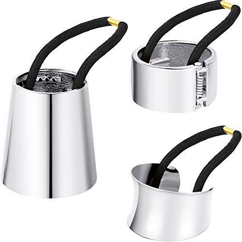 3 Stücke Metall Kreis Haar Manschette Elastisches Haarband Haargummis Pferdeschwanz Halter Haar Seil Zubehör für Frauen Mädchen, 3 Arten (Silber) von Yaomiao