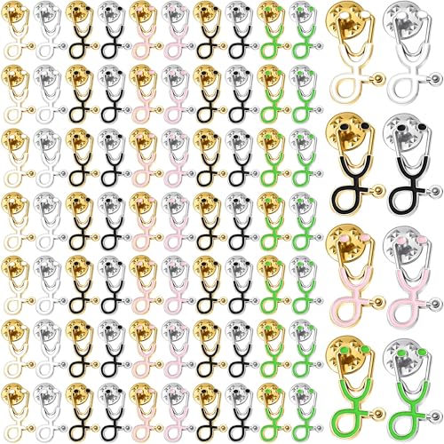 Stethoskop Brosche Pins Krankenschwester Arzt Pins Stethoskop Emaille Anstecknadel Niedliche Schultasche Pin Abzeichen für Weihnachten Arzt Krankenschwester Medizin Studenten Kleidung Taschen Frauen Männer Kinder, Metall von Yaomiao