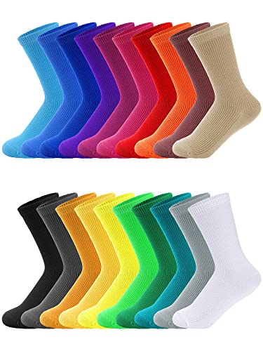 Yaomiao 20 Paar bunte Jungen-Socken, einfarbig, atmungsaktiv, leicht, Baumwolle, Crew-Socken für legere sportliche Jungen und Mädchen, Mehrfarbig, Medium-Large Yaomiao 20 Paar bunte Jungen-Socken, einfarbig, atmungsaktiv, leicht, Baumwolle, Crew-Socken für legere sportliche Jungen und Mädchen, Mehrfarbig, Medium-Large von Yaomiao