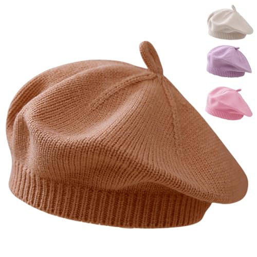Yaopelky Baby Barett Hut Kleinkind Mädchen Herbst Winter Warm Beanie Mütze kleines Mädchen Französisch Künstler Strickmütze für 0-12 Monate (DE/NL/SE/PL, Alter, 0 Monate, 12 Monate, Kaffee) von Yaopelky