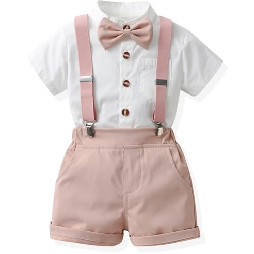 Yaopelky Formelles Outfit für Kleinkinder, Gentleman, kurzärmelig, Hemd, Fliege, Jungen, Straps-Shorts, Hochzeitsanzug, Jungen-Outfits, rose, 2-3 Years Yaopelky Formelles Outfit für Kleinkinder, Gentleman, kurzärmelig, Hemd, Fliege, Jungen, Straps-Shorts, Hochzeitsanzug, Jungen-Outfits, rose, 2-3 Years von Yaopelky